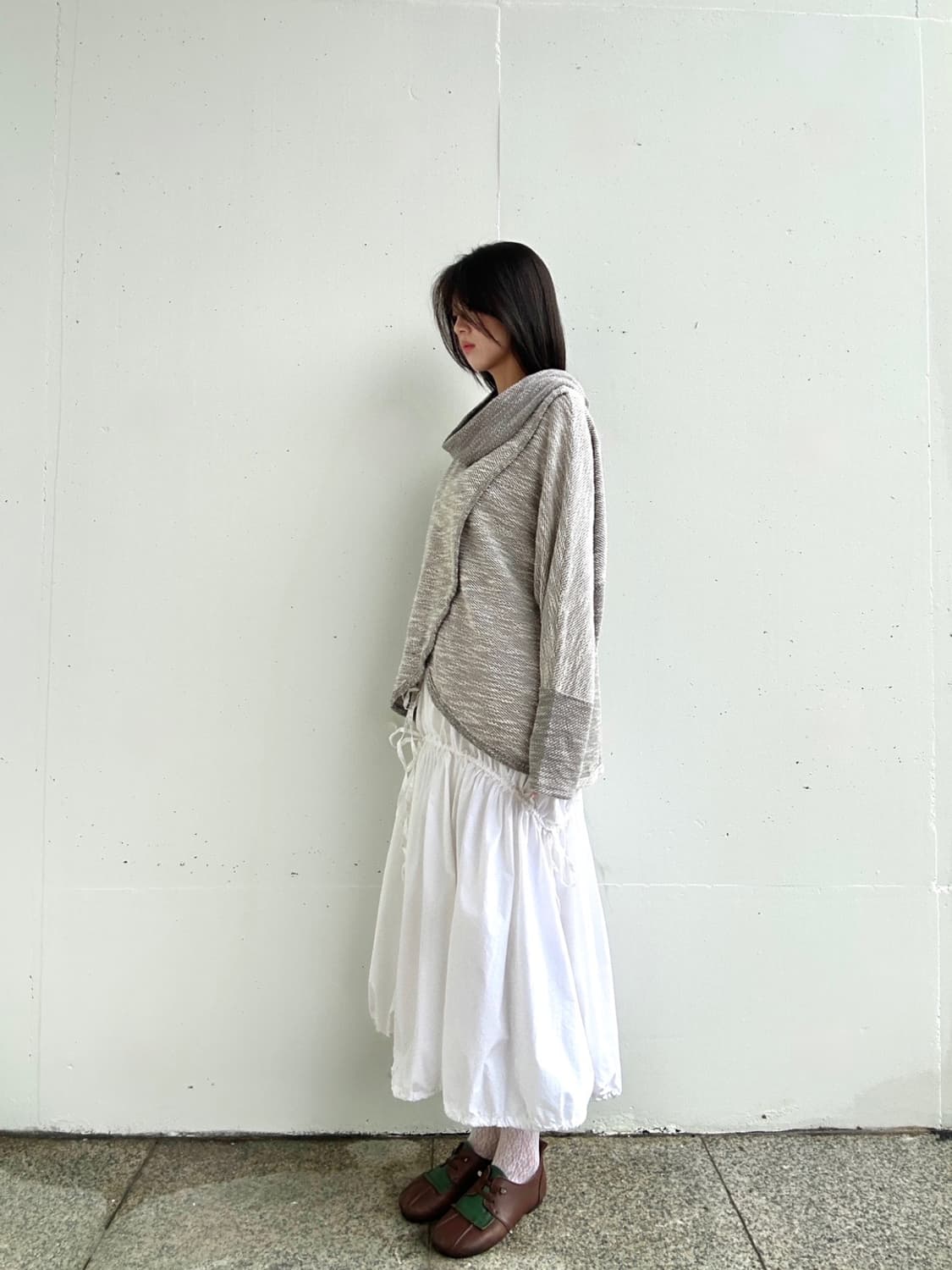 CALVIN KLEIN side slit cape top / grey 상품이미지7