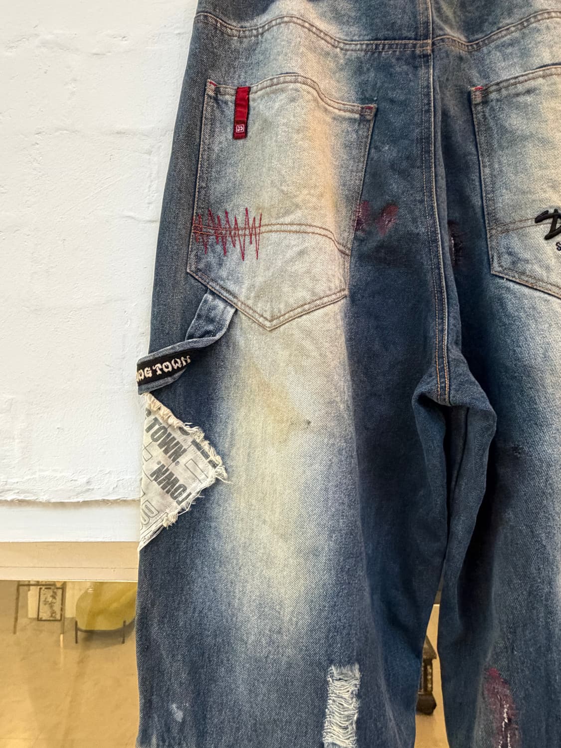 Dog Town vtg 패치 디자인 카펜터 배기 데님 진 L 상품이미지10