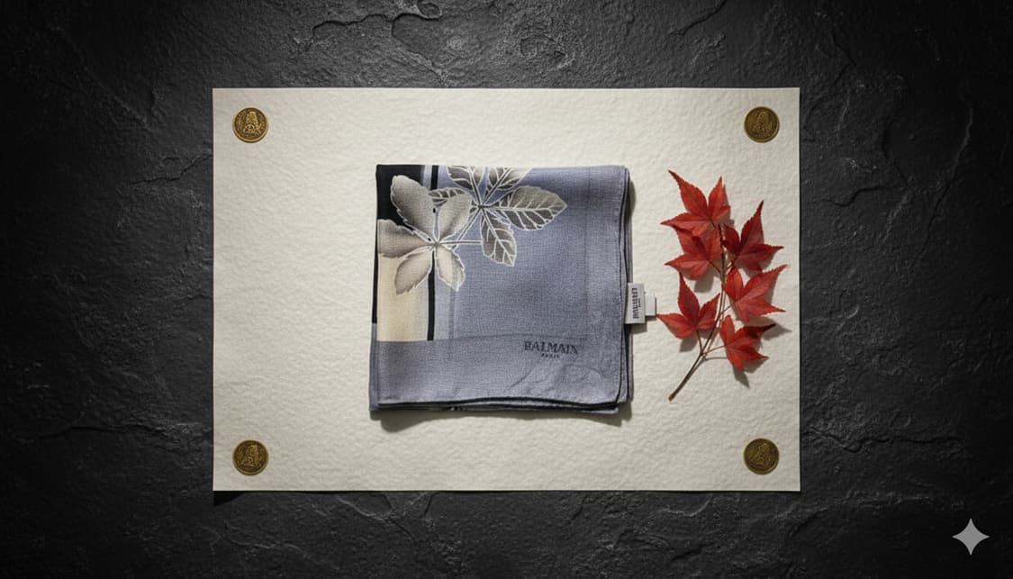 발망(BALMAIN) 빈티지 실크 100% 롱 스카프 상품이미지3