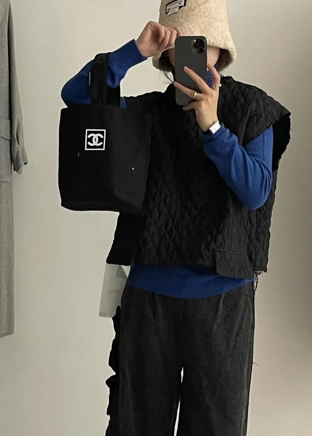 샤넬 블랙 에코백/ 미니 토트백 상품이미지4