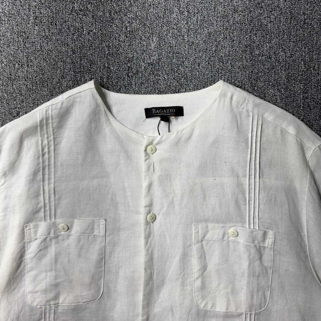 논 카라 쿠바 셔츠 화이트 ( M/OLD-7609 ) 상품이미지2