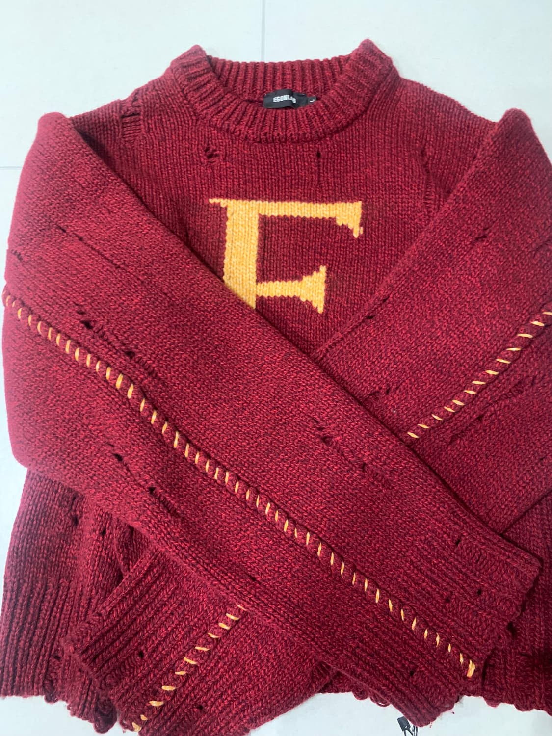 23AW egonlab 데미지 니트 점퍼 상품이미지4