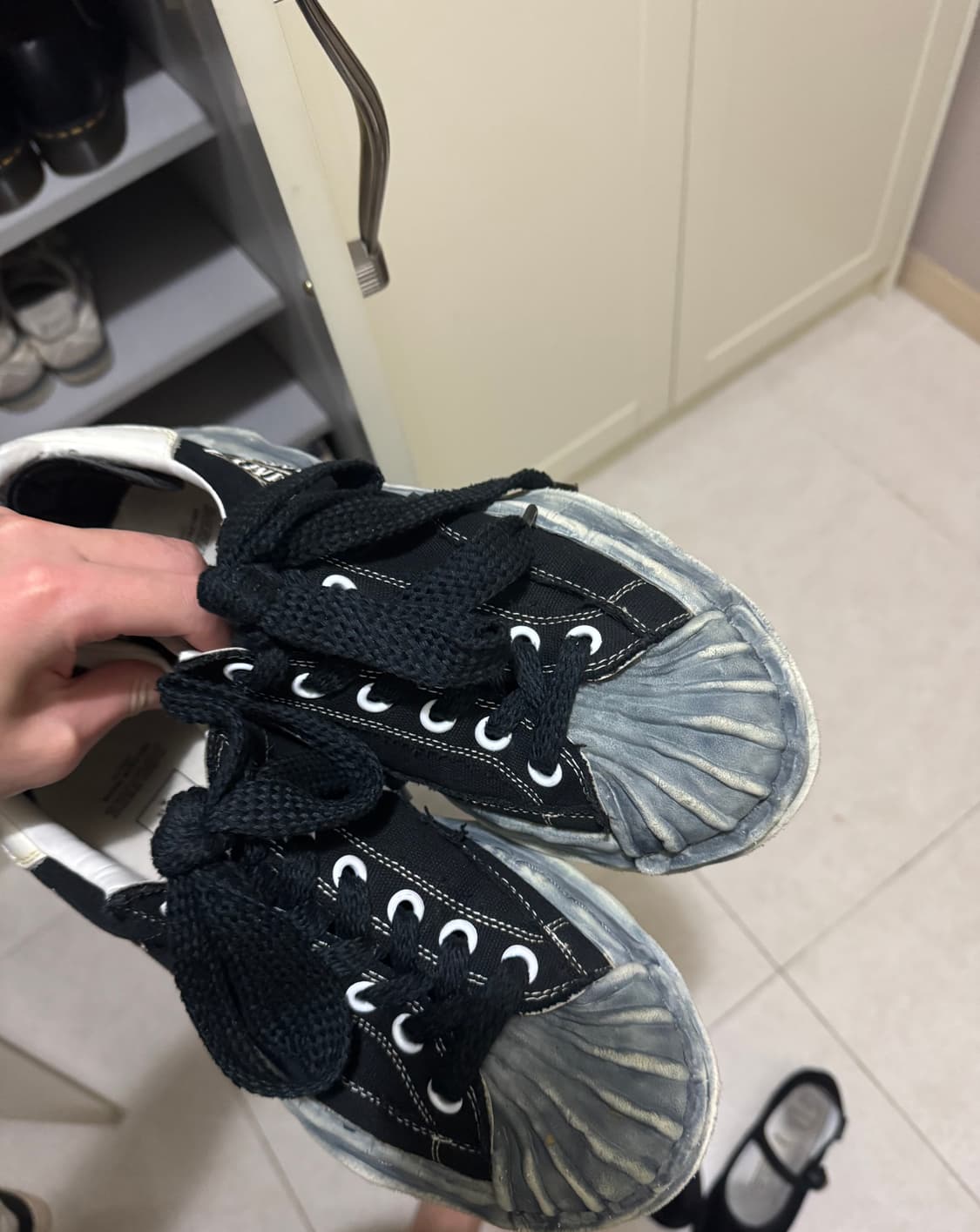 미하라 야스히로 블레이키 VL OG 캔버스 로우 스니커즈 블랙 상품이미지5