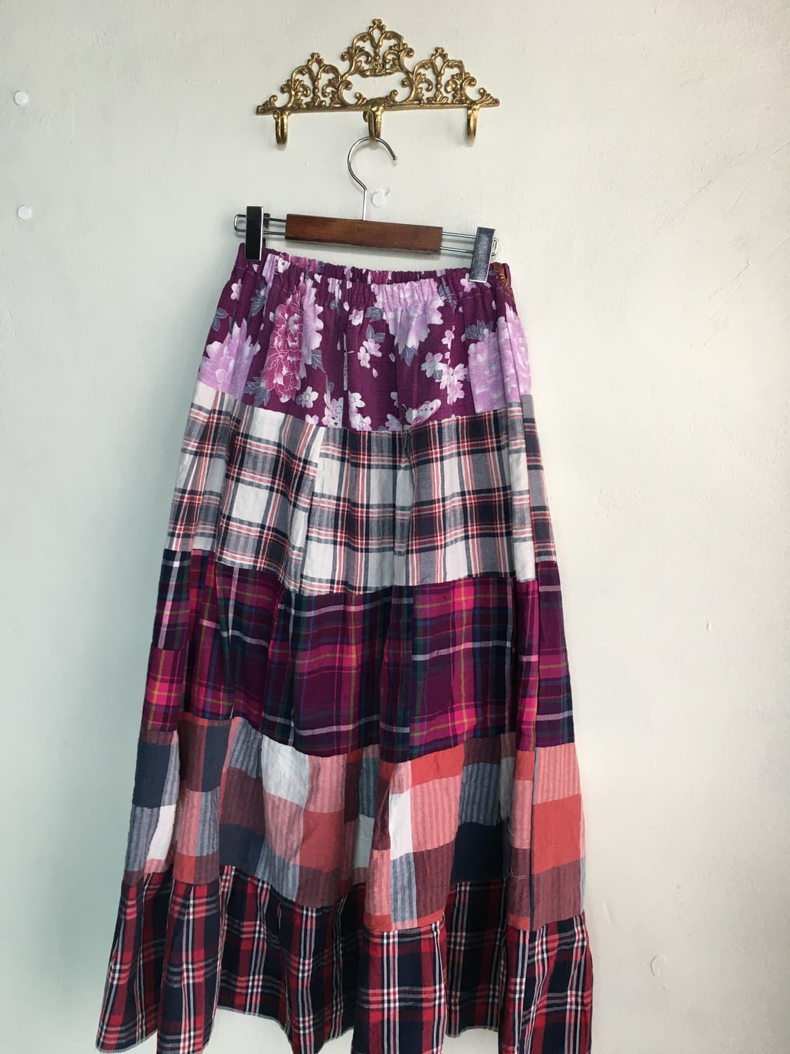 빈티지 퍼플 체크 패치 모리 임수정깔 코디세트 상품이미지7