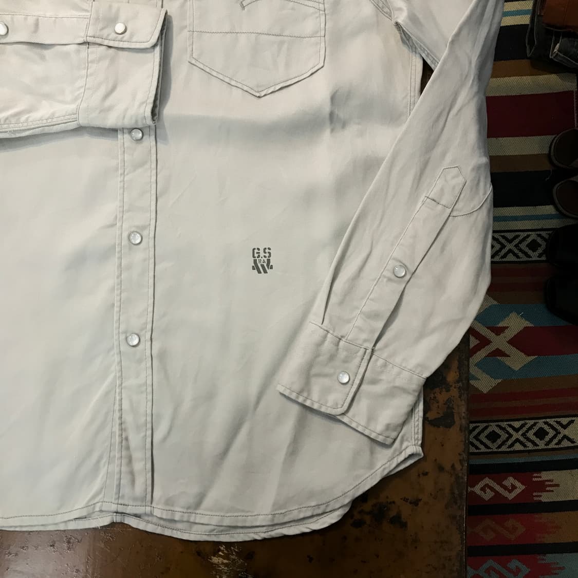 지스타 로우 그레이 카키 코튼 웨스턴 셔츠 남성 105 사이즈 상품이미지4