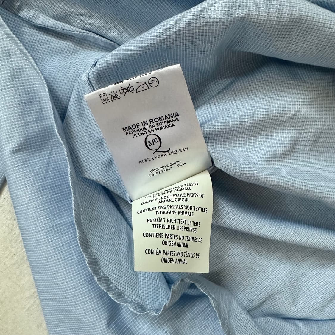 알렉산더 맥퀸 시그니쳐 믹스드 패브릭 셔츠 상품이미지7