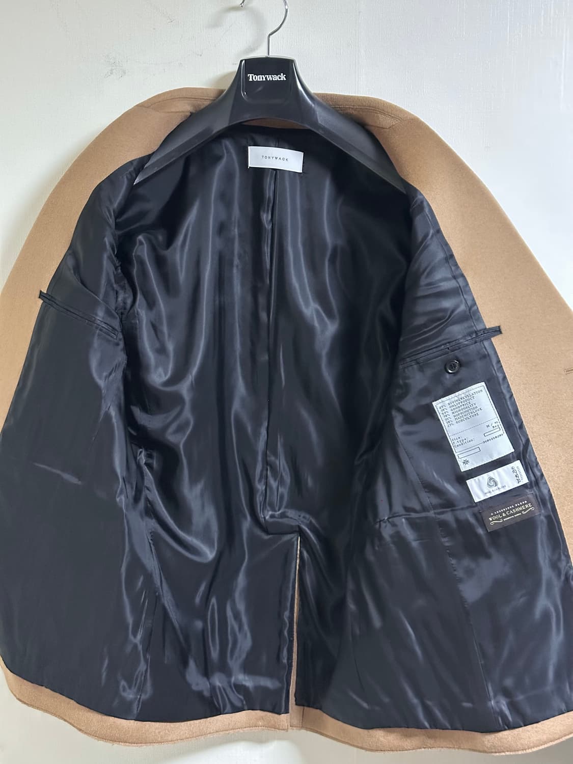 새상품 수수료X)토니웩 울 캐시 하프 코트 커팅 블레이저/M/100/카멜 상품이미지5