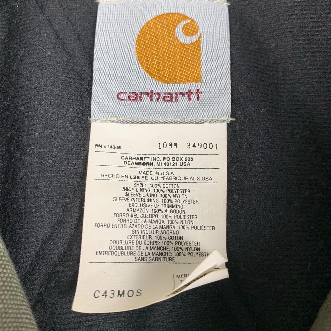 칼하트 가죽패치로고 카키 액티브 워크자켓  상품이미지5