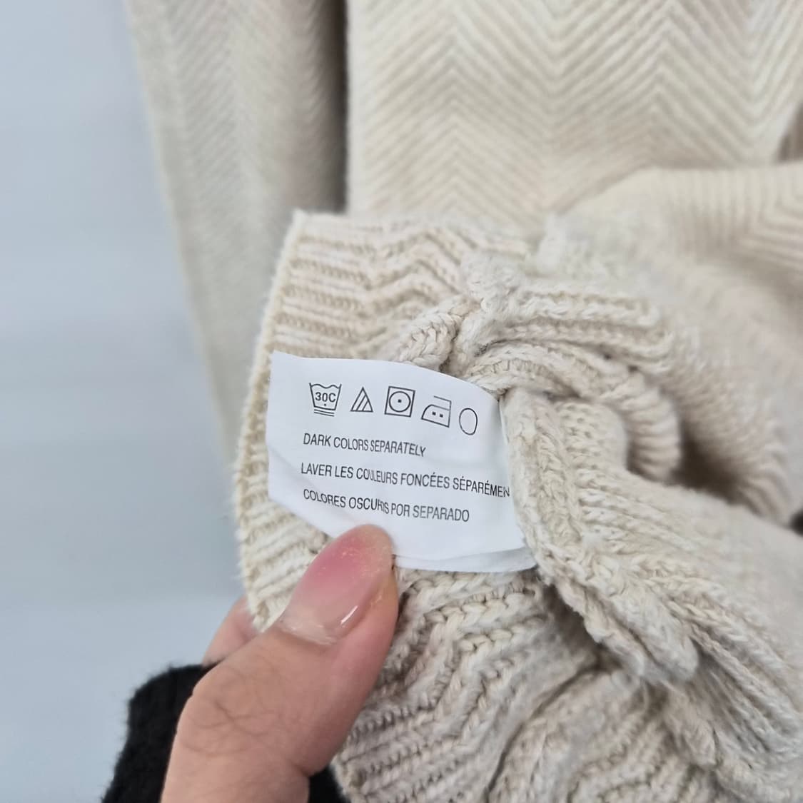 챕스 랄프 로렌 빈티지 헤링본 베이지 코튼 니트 남성 L 상품이미지6