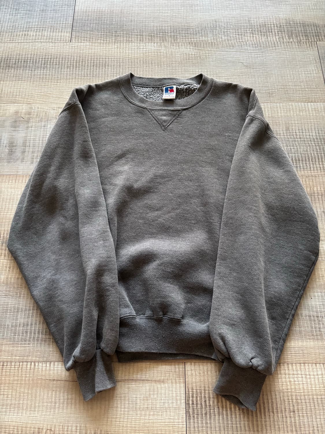[M] 90s 러셀 맨투맨 스웻셔츠 블랭크 차콜 블루 그레이 빈티지 상품이미지1