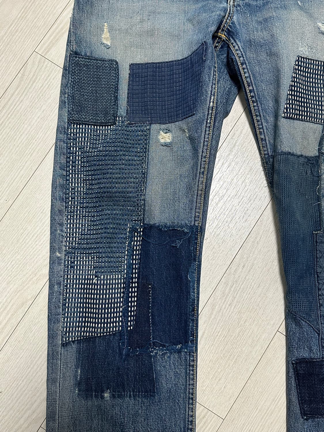 Fdmtl denim 클래식 스트레이트 펀드멘탈 보로 데님 상품이미지2
