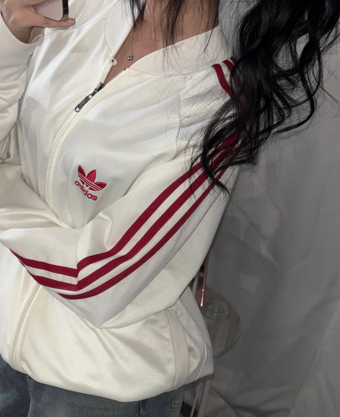 🐰아디다스 화이트 파이어버드 흰빨 트랙탑 집업 져지♥️ 상품이미지2