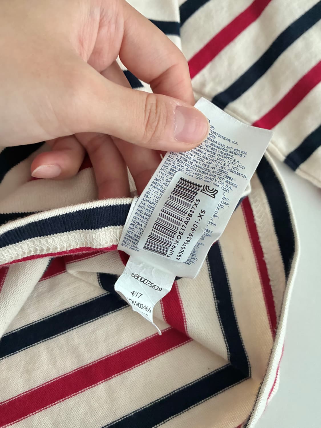 XS) 타미힐피거 스트라이프 티셔츠 베이지 상품이미지6