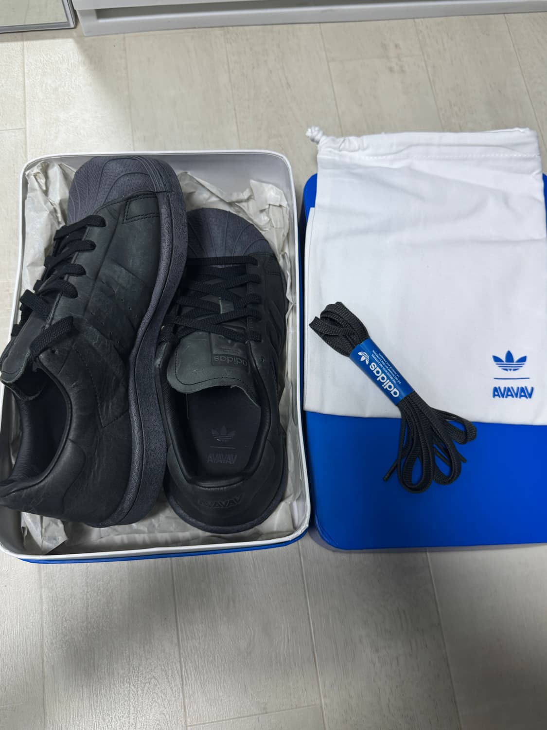 (W) 아바바브 x 아디다스 슈퍼스타 그레이 카본 220 새상품 상품이미지1