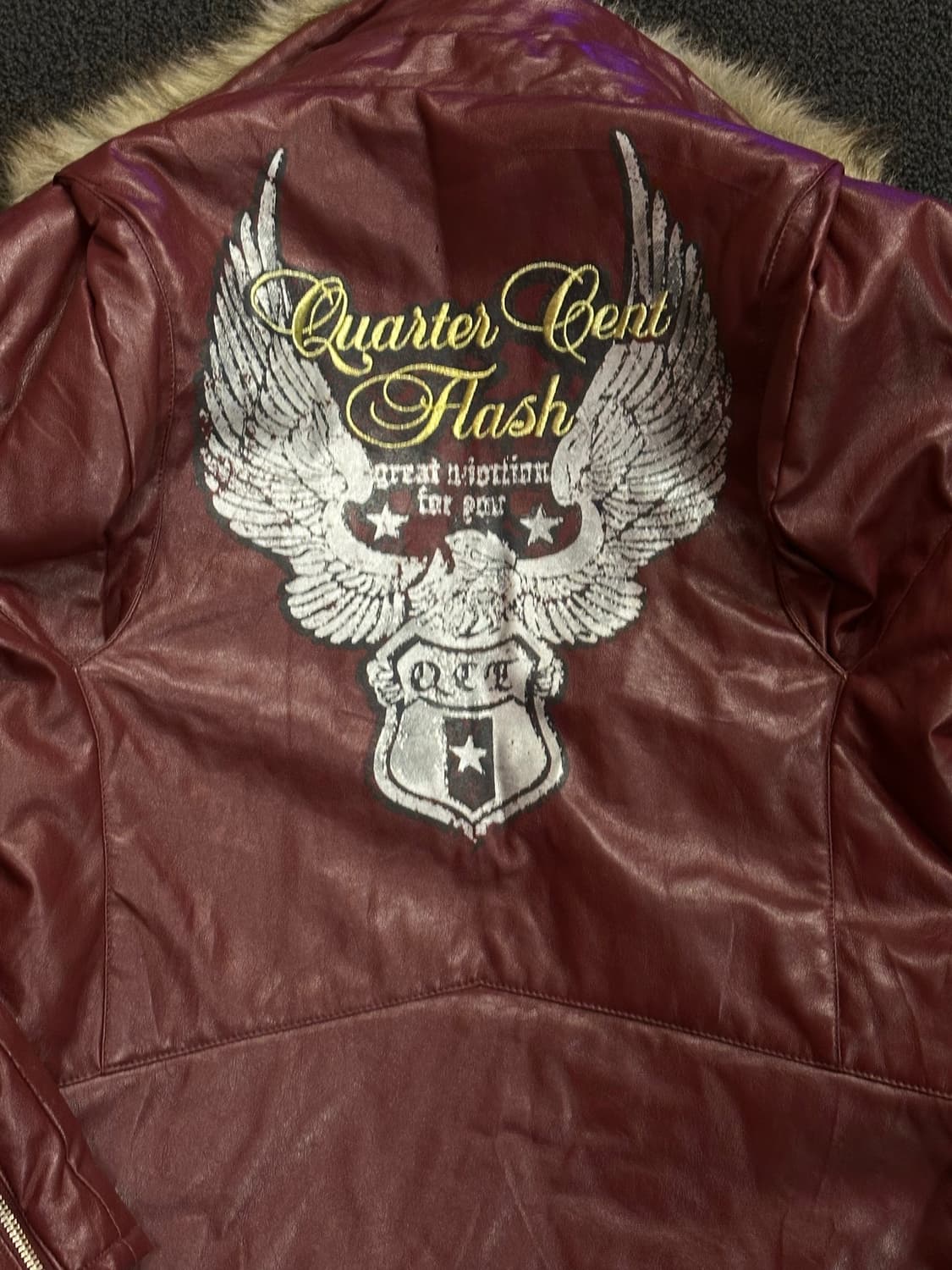 펑크 프레쉬 트리밍 퍼 비건 레더 라이더자켓 팝니다 상품이미지3