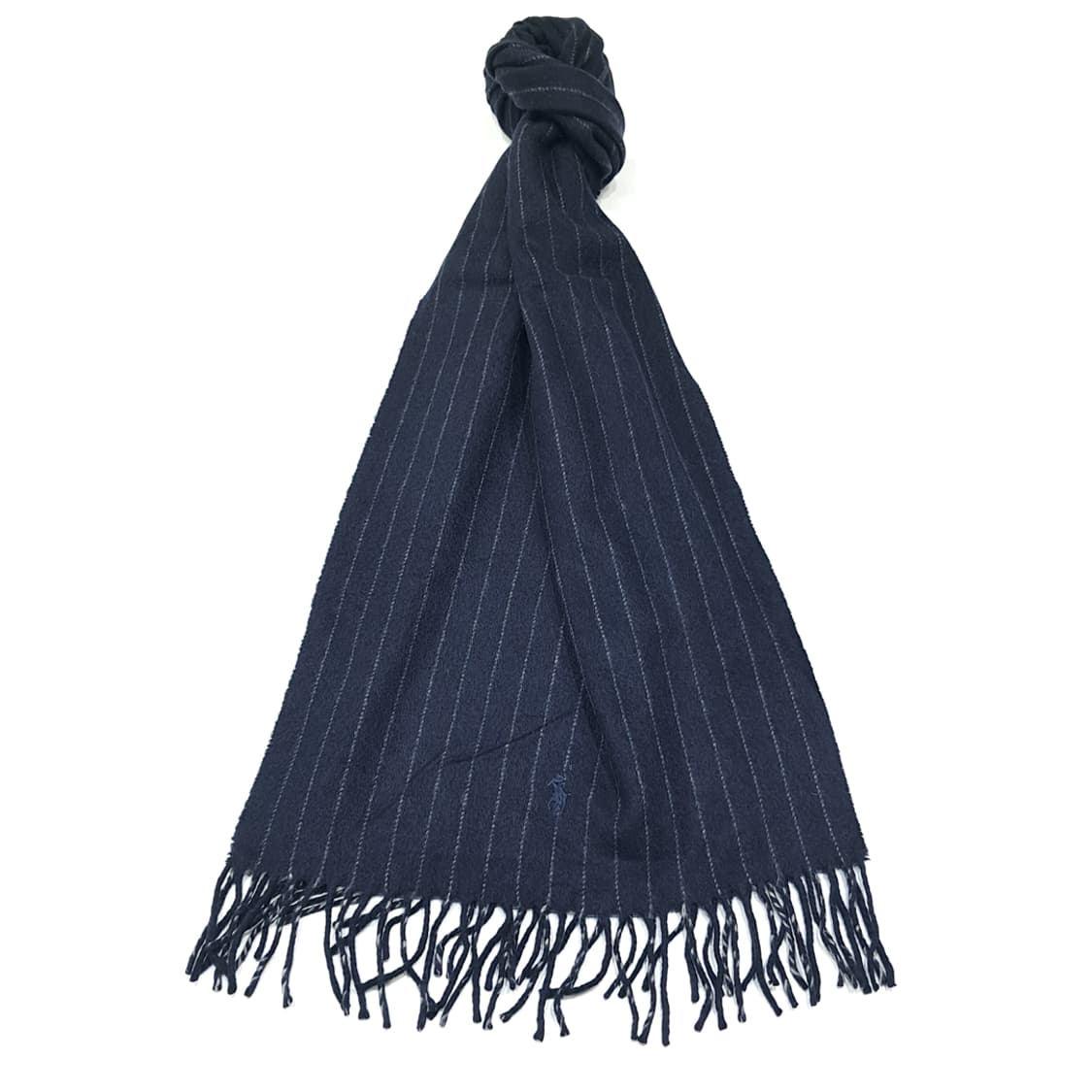 MX461 폴로 이태리판 캐시미어울 핀스트라이프 네이비 머플러 목도리 상품이미지1