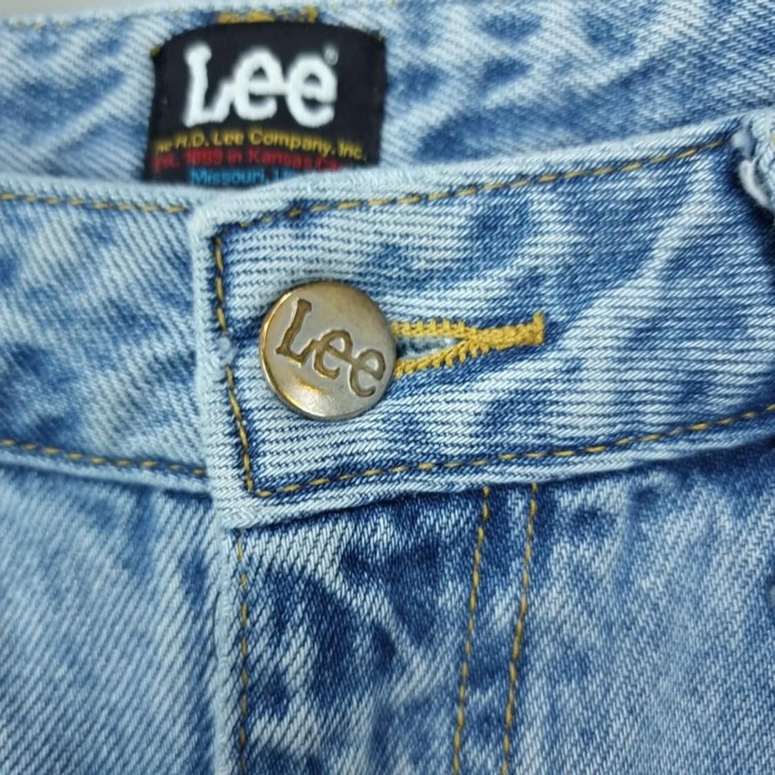 [리 X 아이앱 스튜디오] 로고 각인 스트레이트 데님 팬츠 P01486 상품이미지7