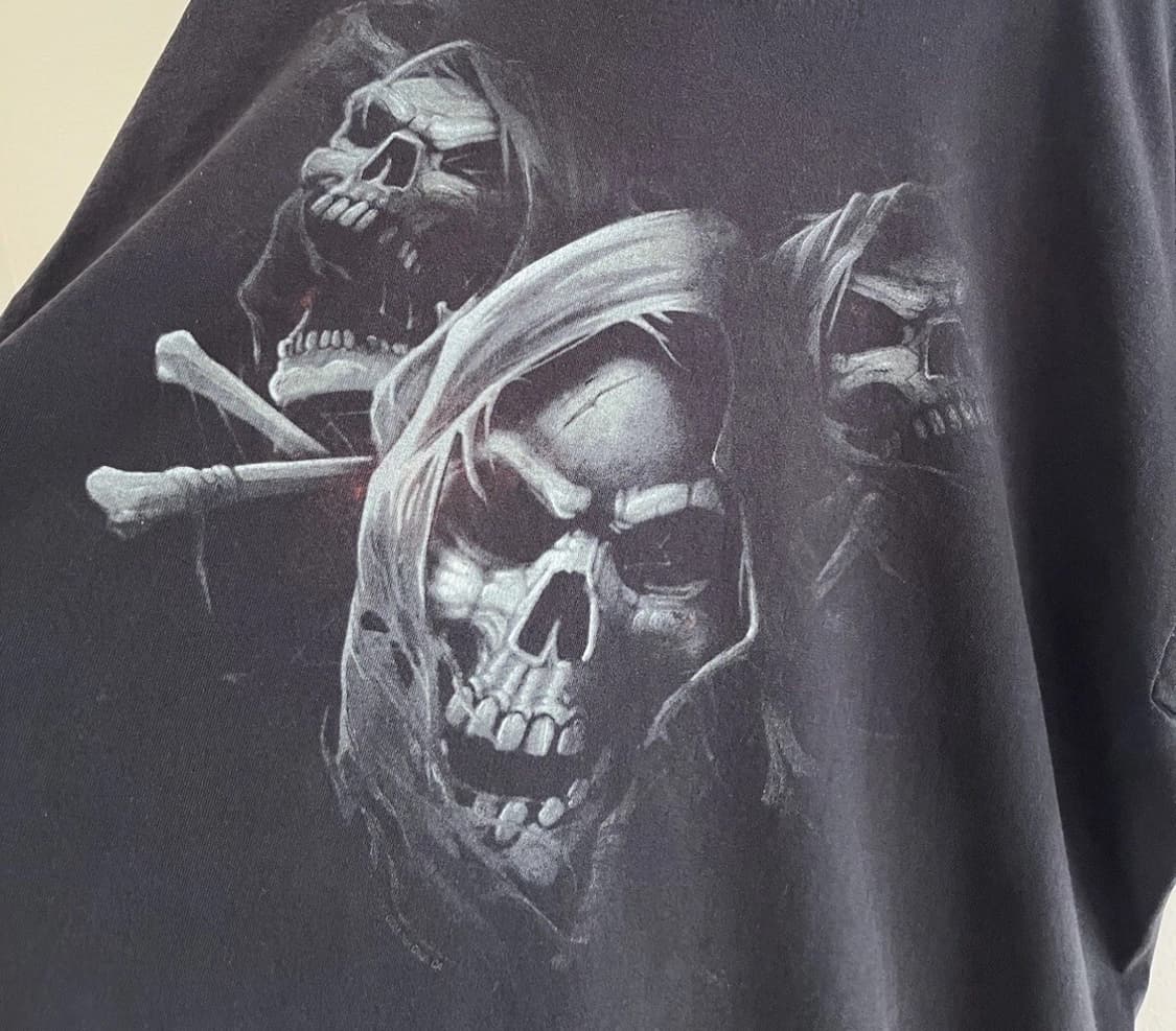 00ss 빈티지 Y2K 스컬 펑크 티셔츠 사이즈 3XL 상품이미지4