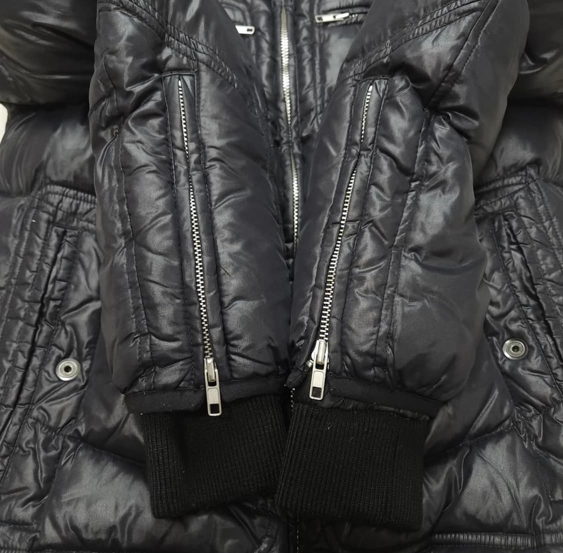 [S] 디젤 네이비 나일론 남여 숏패딩 (~90) 상품이미지6