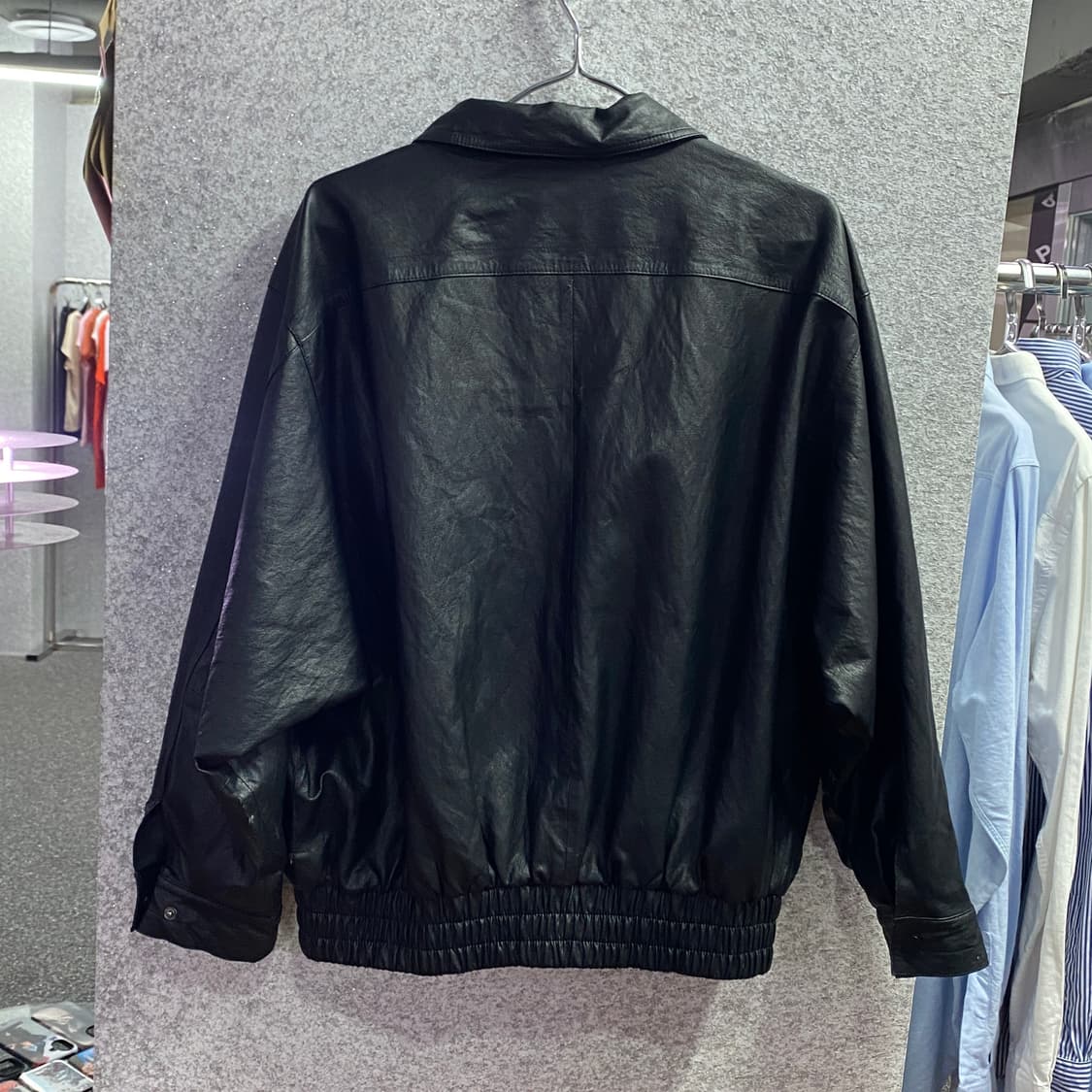 빈티지 베이지 보울 레더 자켓 B3075 상품이미지4