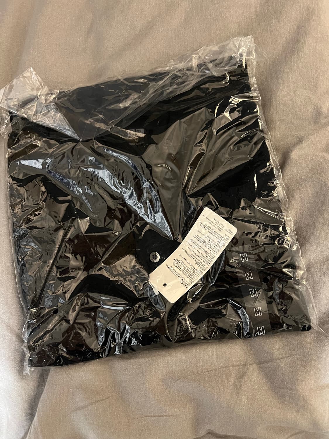 유니클로 PK 카라티 검정 M 새제품 상품이미지1