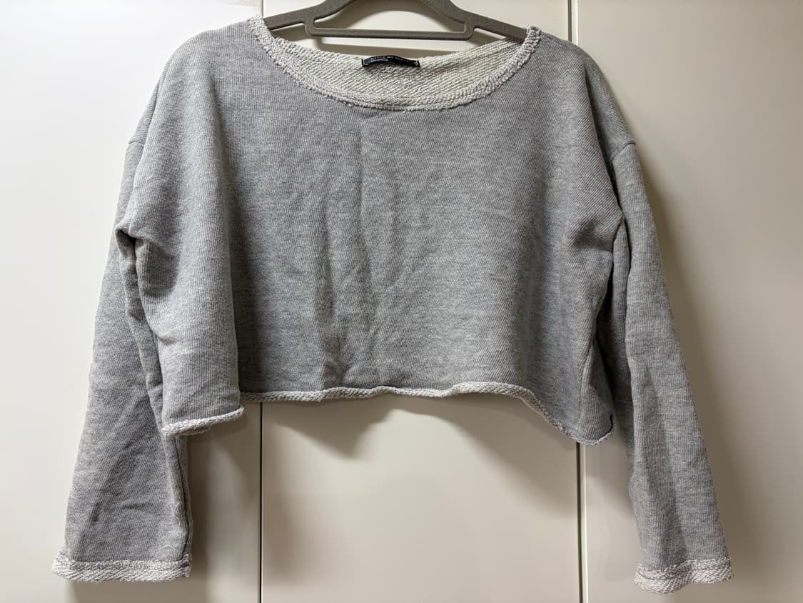 크롭 맨투맨 티셔츠 상품이미지1