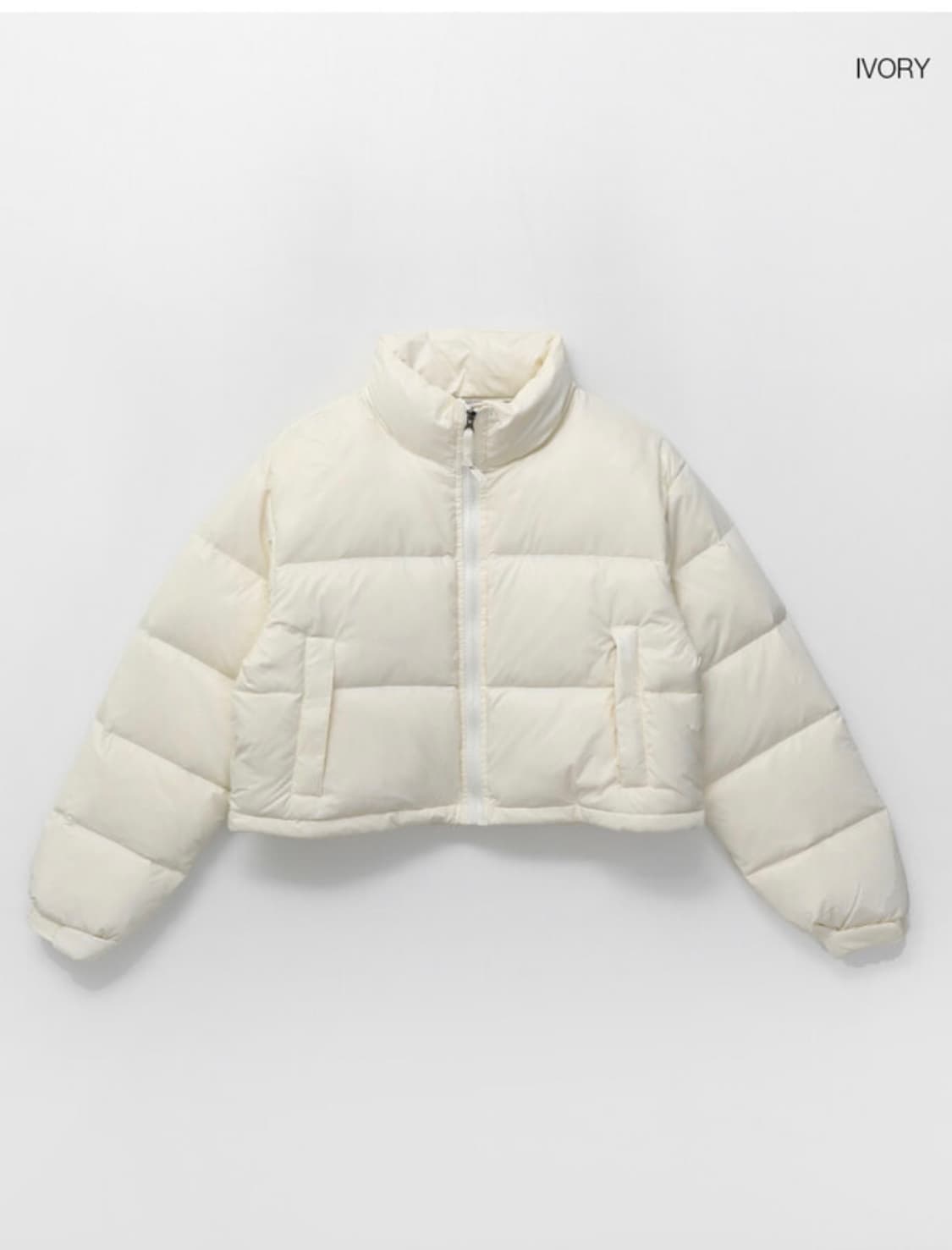 블랙업 로알린 세미크롭 숏패딩 아이보리 상품이미지2