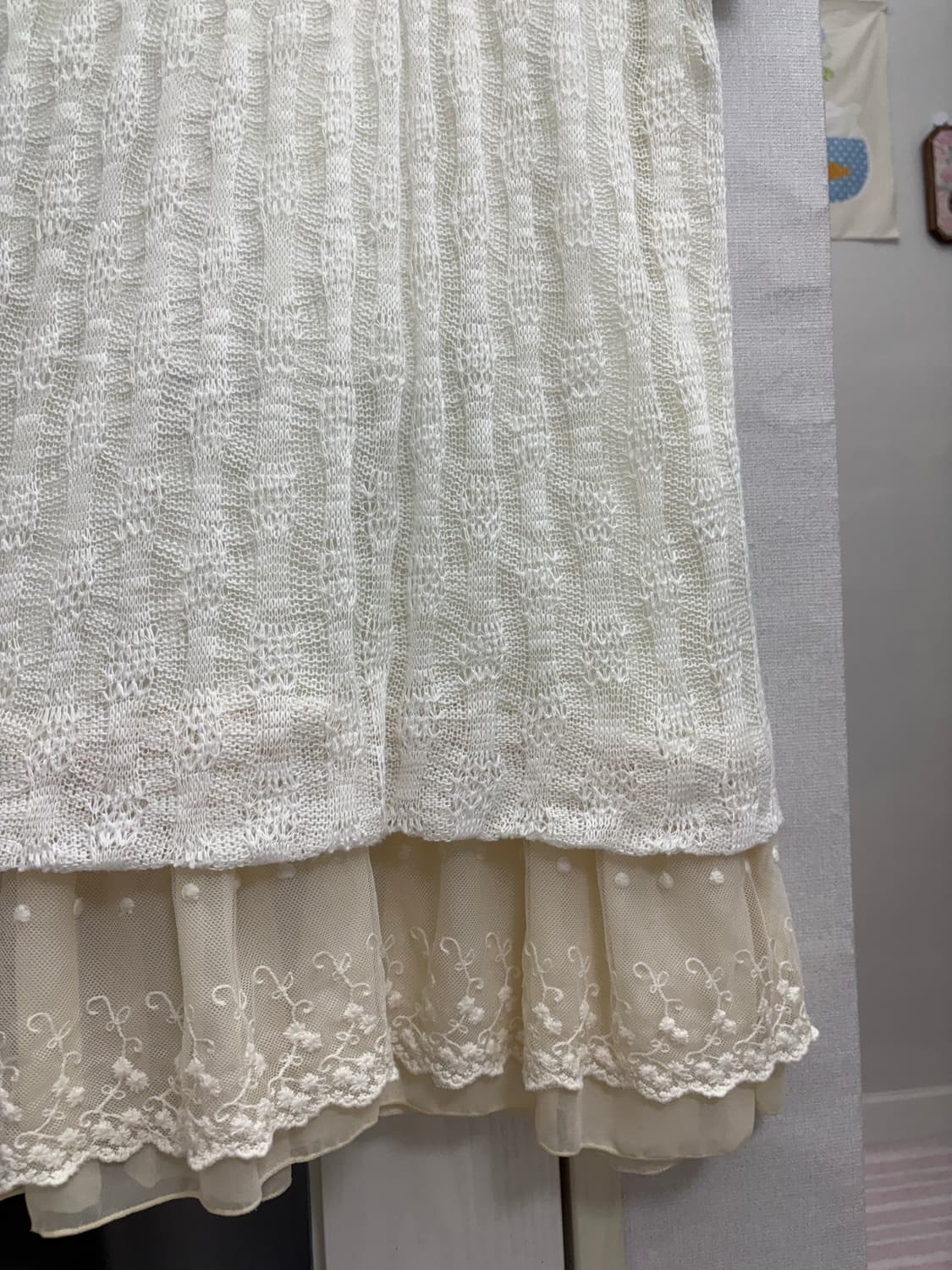 아이보리 레이스 니트 원피스 상품이미지4