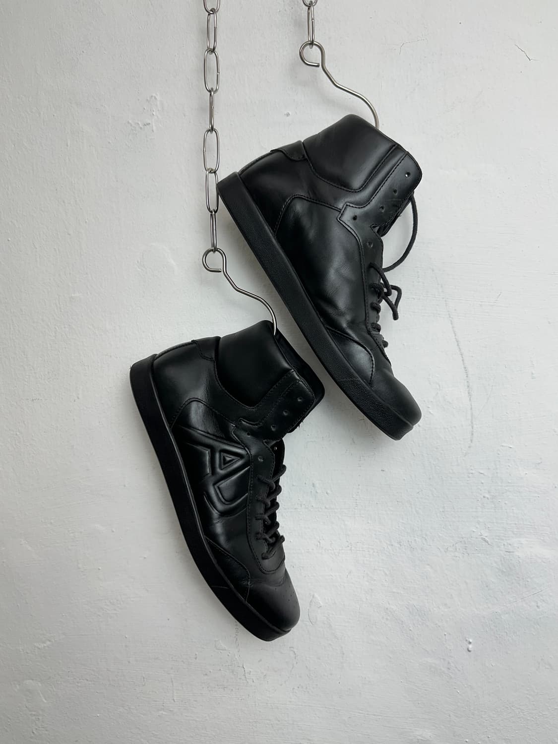 Armani Jeans Logo Black Leather High-Top 상품이미지3