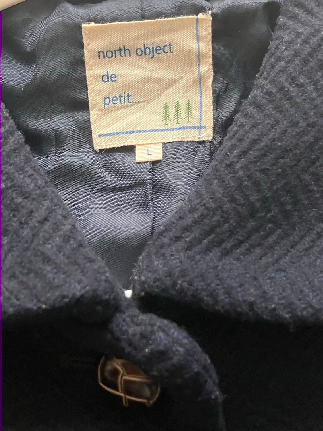 둥근 카라 코트 메론빵 단추 일본빈티지 모리걸 네이비 상품이미지3