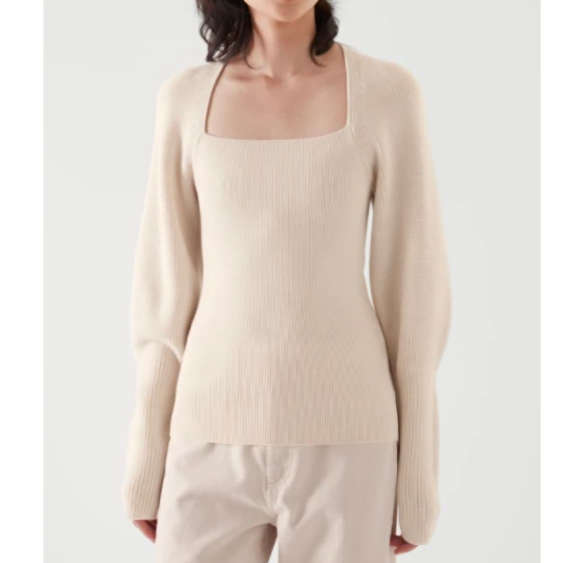 코스 퍼프 슬리브 울 니트 / 여성 니트/ 여자 니트  상품이미지2