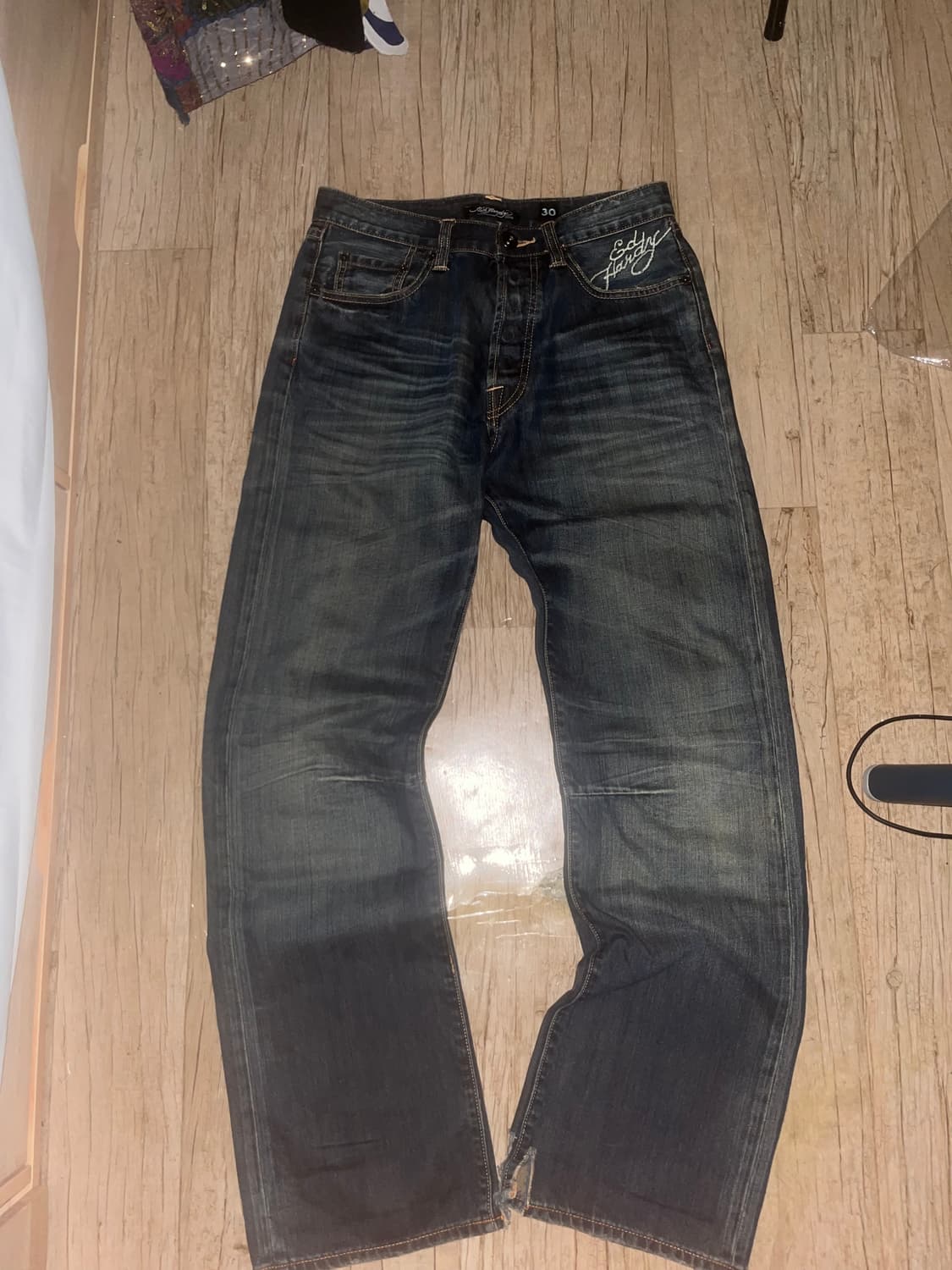 에드하디 y2k 로고 데님팬츠 상품이미지3