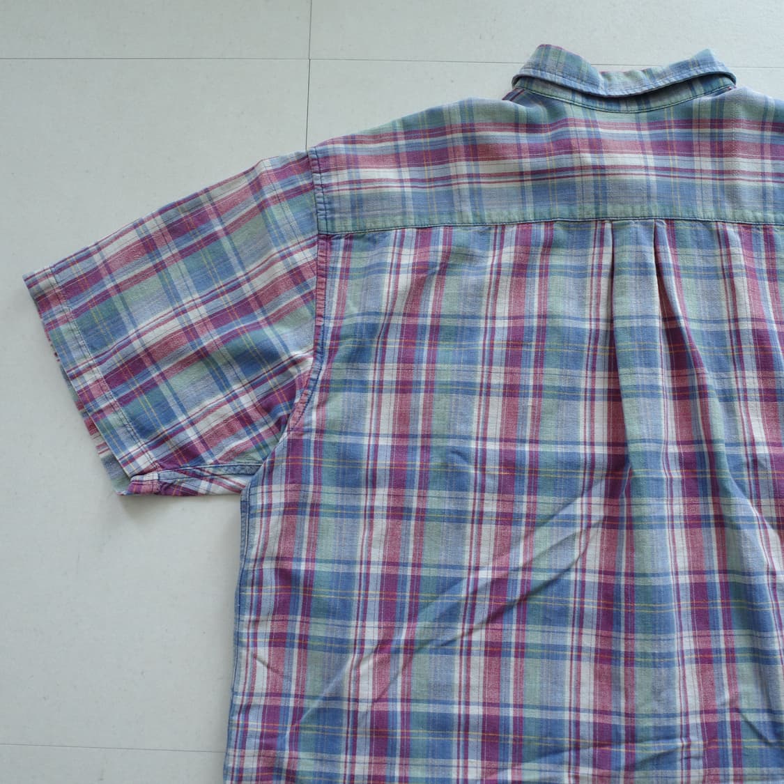 빈티지 90s 아베크롬비 체크 반팔 셔츠 L 상품이미지8