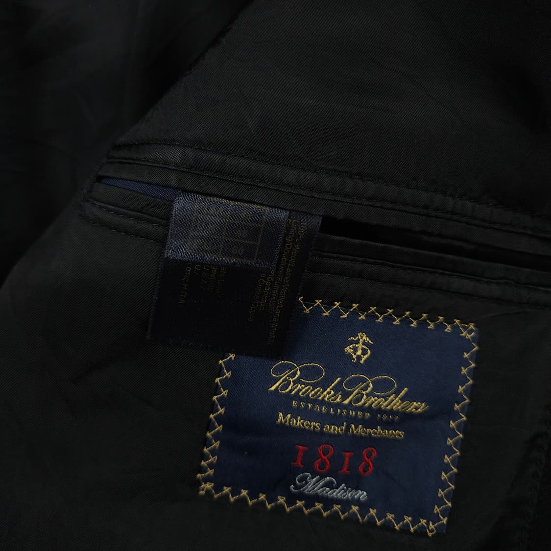 2XL(110) 브룩스 브라더스 스탠다드 블레이저 자켓 블랙 상품이미지4