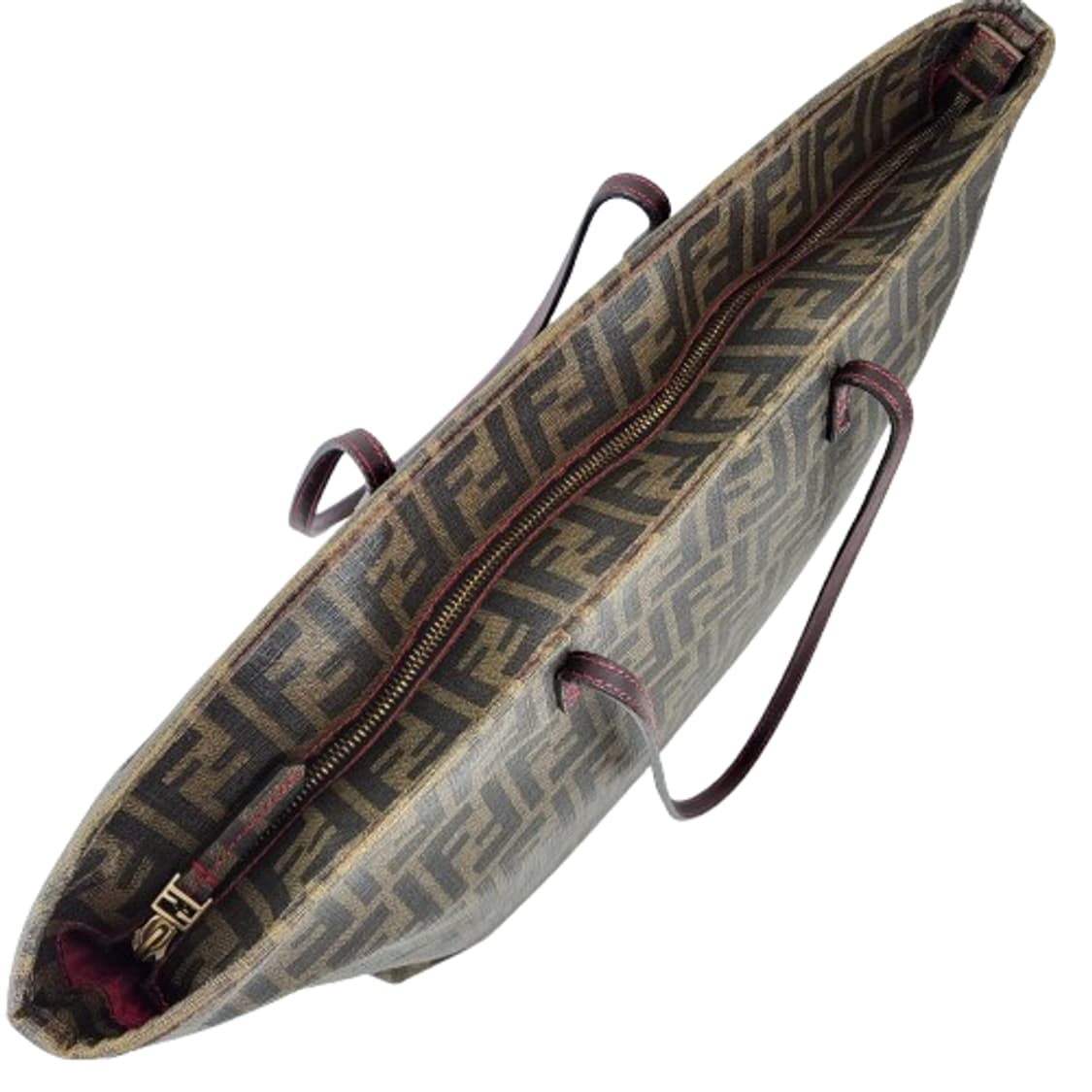 정품 펜디 주카 PVC 타바코브라운 스티치 쇼퍼백 상품이미지8