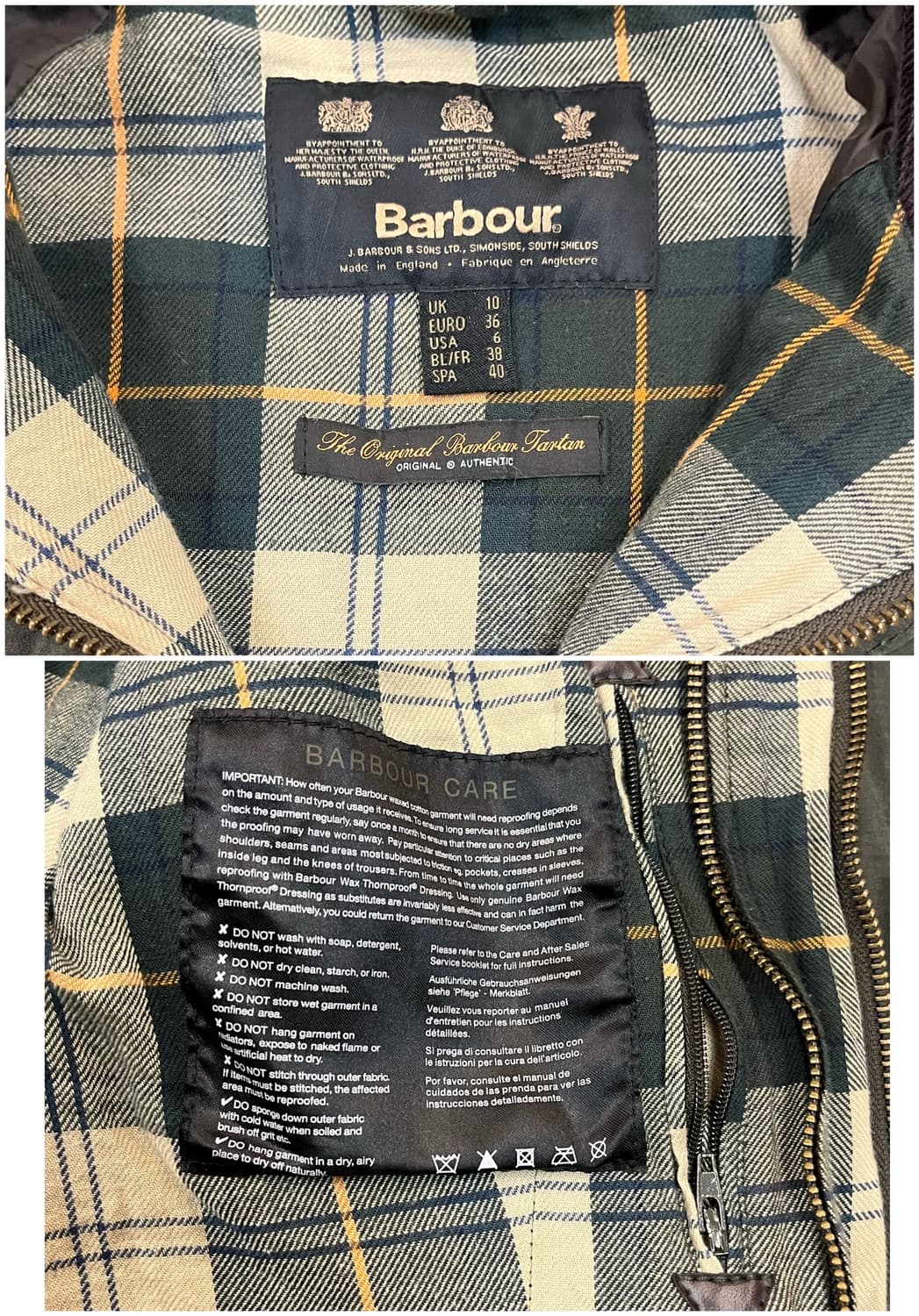 바버 골덴 카라 왁스 자켓 카키 38 #csz1969 상품이미지5