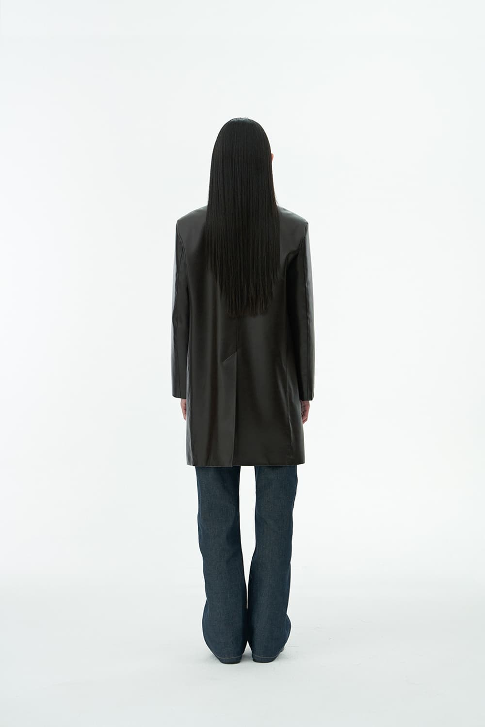 AMOMENTO 아모멘토 레더 롱 자켓 재킷 LEATHER LONG JA 상품이미지3