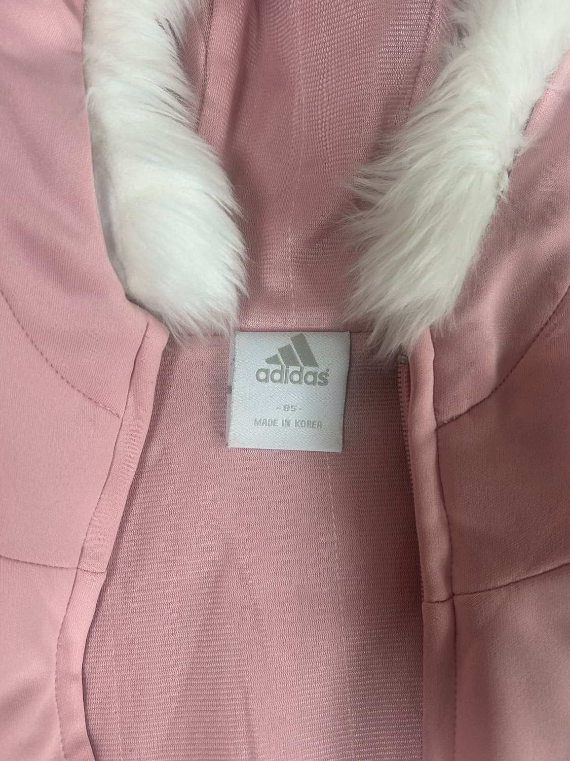 아디다스 딸기우유 퍼 후드 져지 자켓 상품이미지3