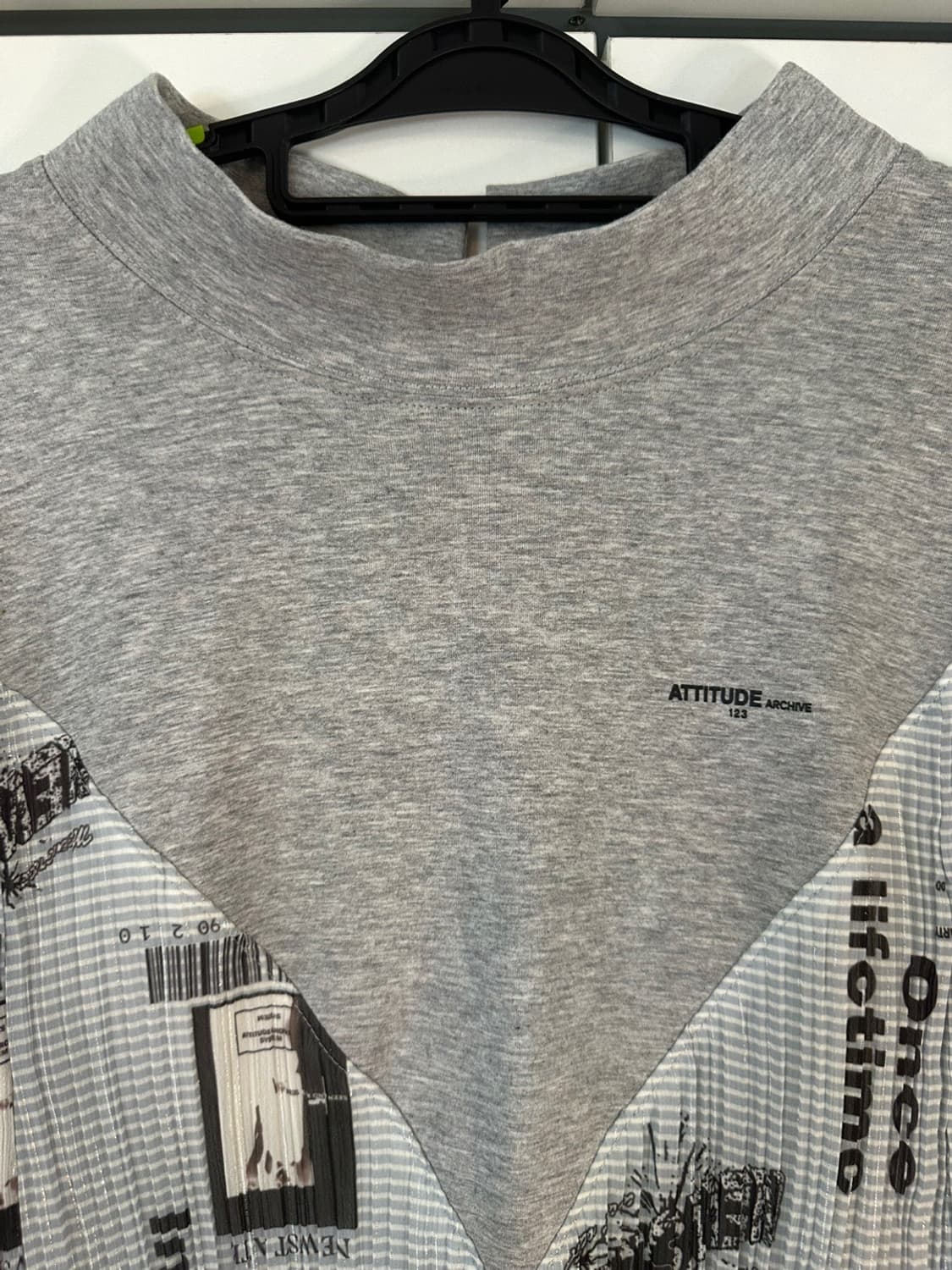 ATTITUDE 회색 프린팅 롱 원피스 상품이미지3