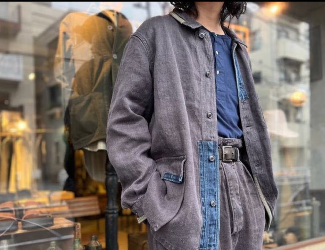 [100/48] 나이젤 카본 워크자켓 리페어 헴프데님 상품이미지3