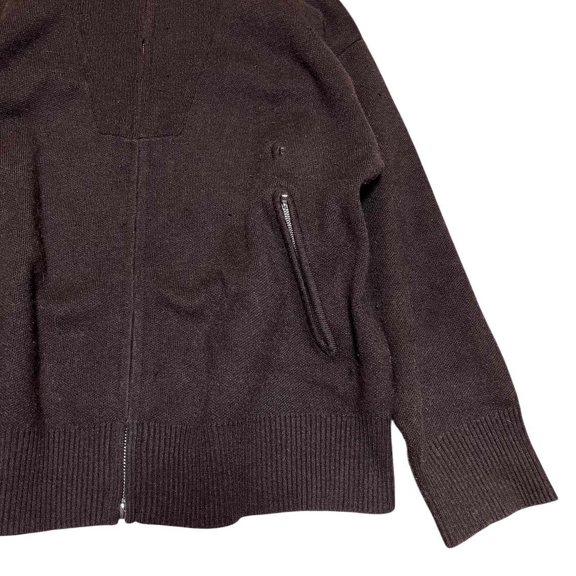 High-neck zipper knit cardigan_Brown (se 상품이미지5