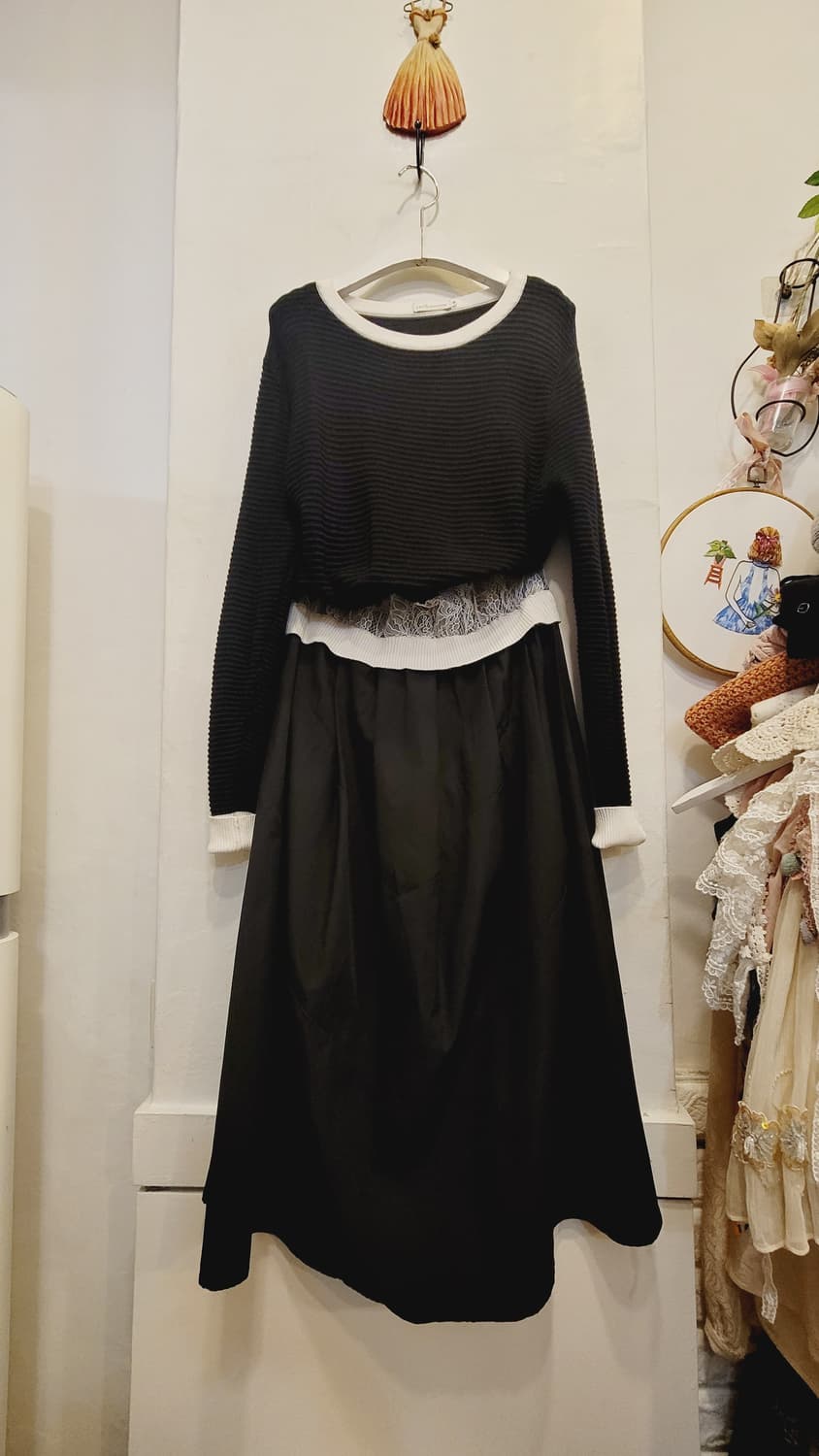 earth music& ecology 레이스 니트 원피스 상품이미지1