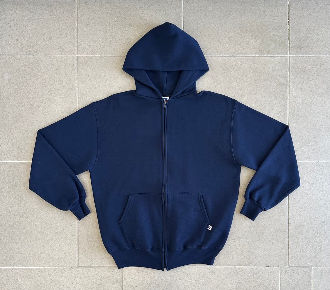 90s 빈티지 러셀 후드집업 네이비 L USA 상품이미지1