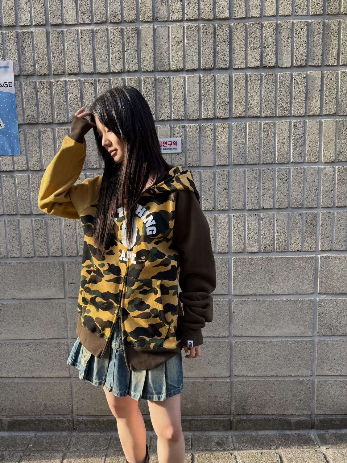 베이프 크레이지 카모 컬리지 후드집업 상품이미지4