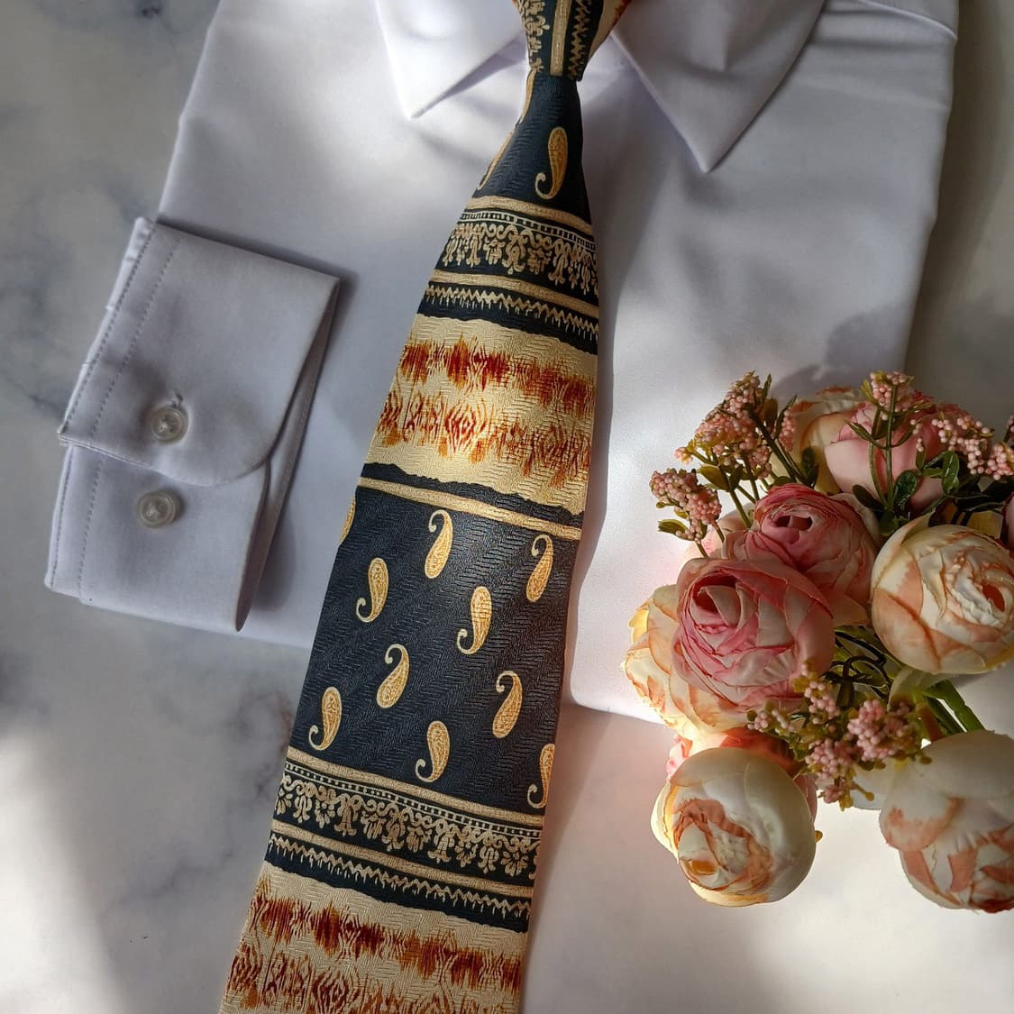 피에르 발망 실크 페이즐리 패턴 넥타이 9.6cm A+등급 A19702
 상품이미지7