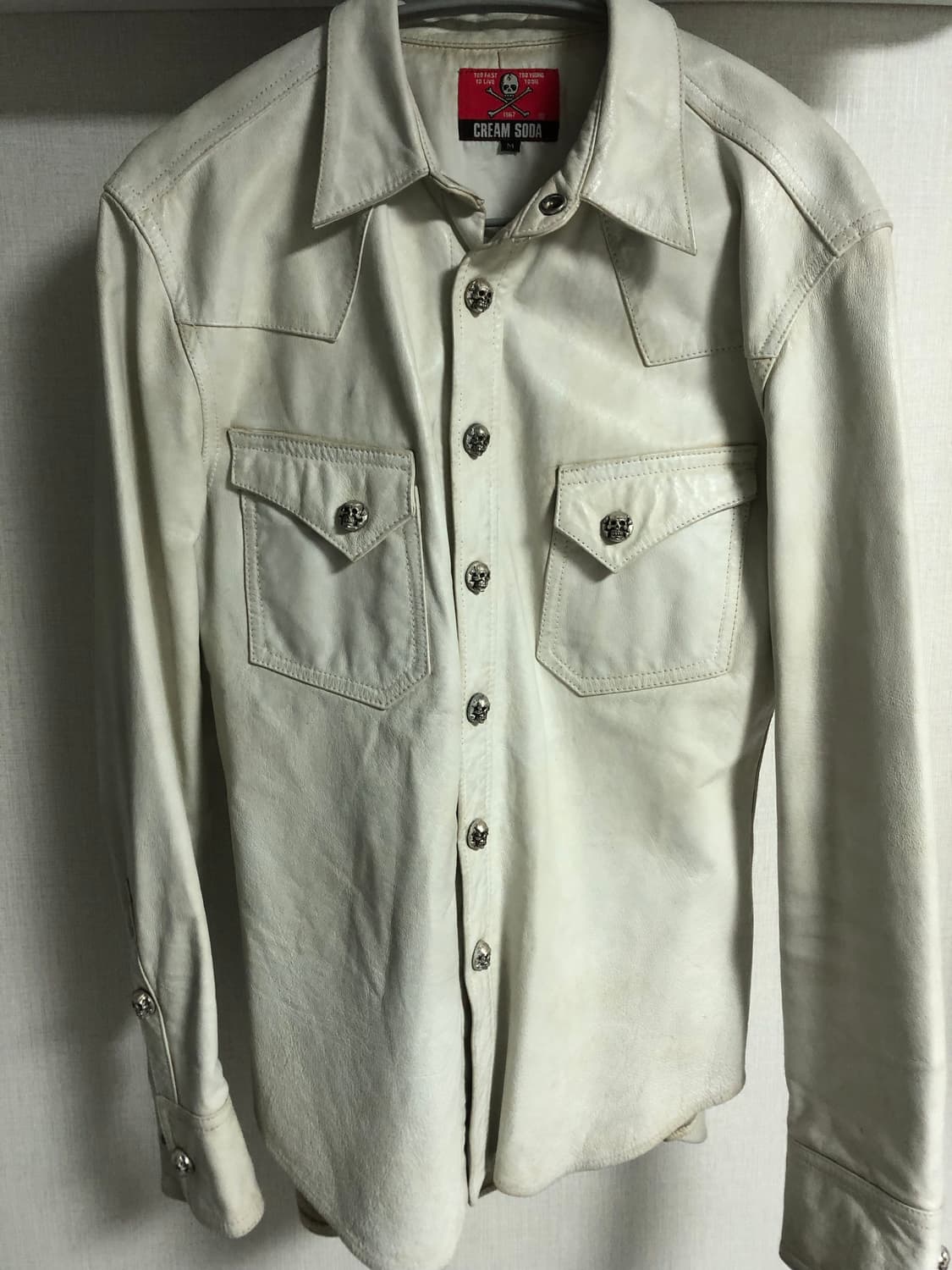 스켈레톤 레더 셔츠 자켓 상품이미지2