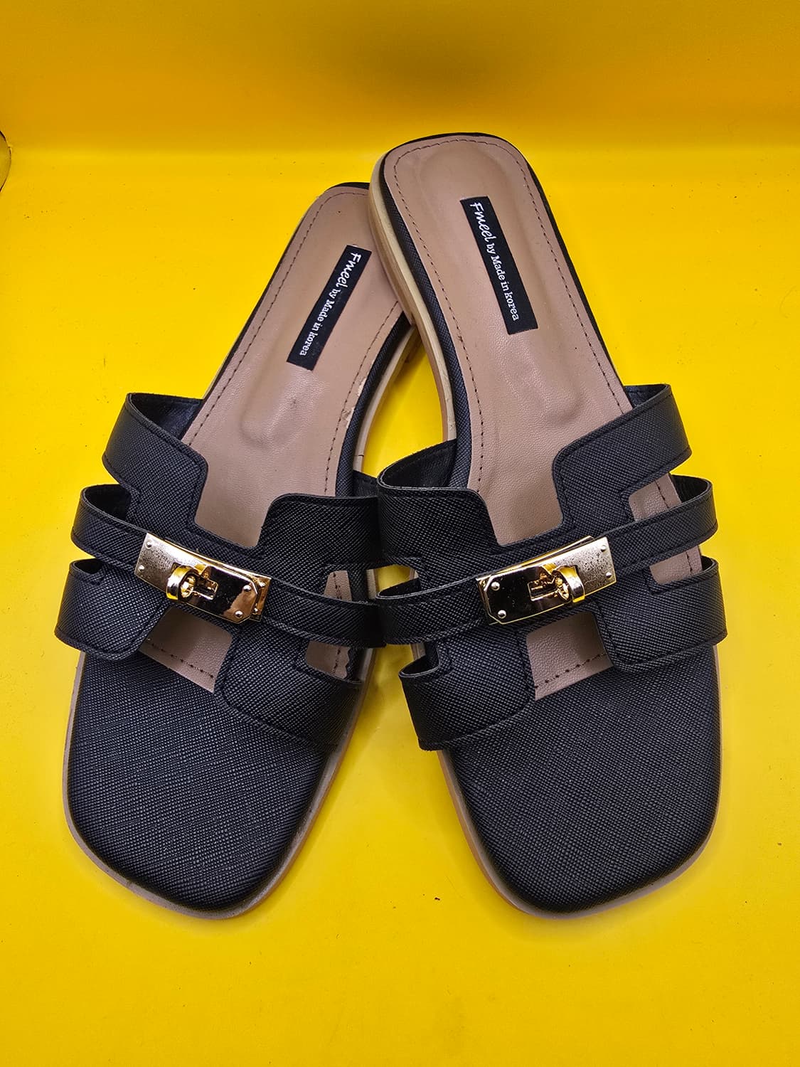 소가죽 버클장식슬리퍼255(남녀공용) 상품이미지1