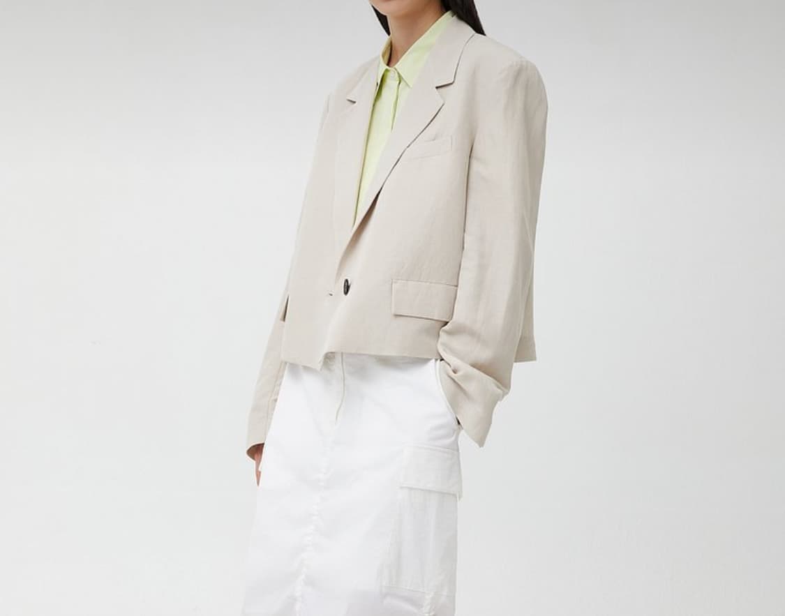 [Studio Tomboy]스튜디오톰보이 크롭 원버튼자켓(라이트베이지) 상품이미지6