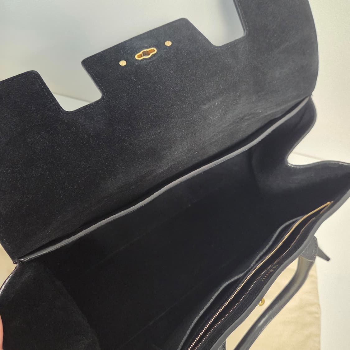 Mulberry 멀버리 정품 뉴베이스워터 금장 블랙 그레인 투웨이 플랩백 상품이미지7