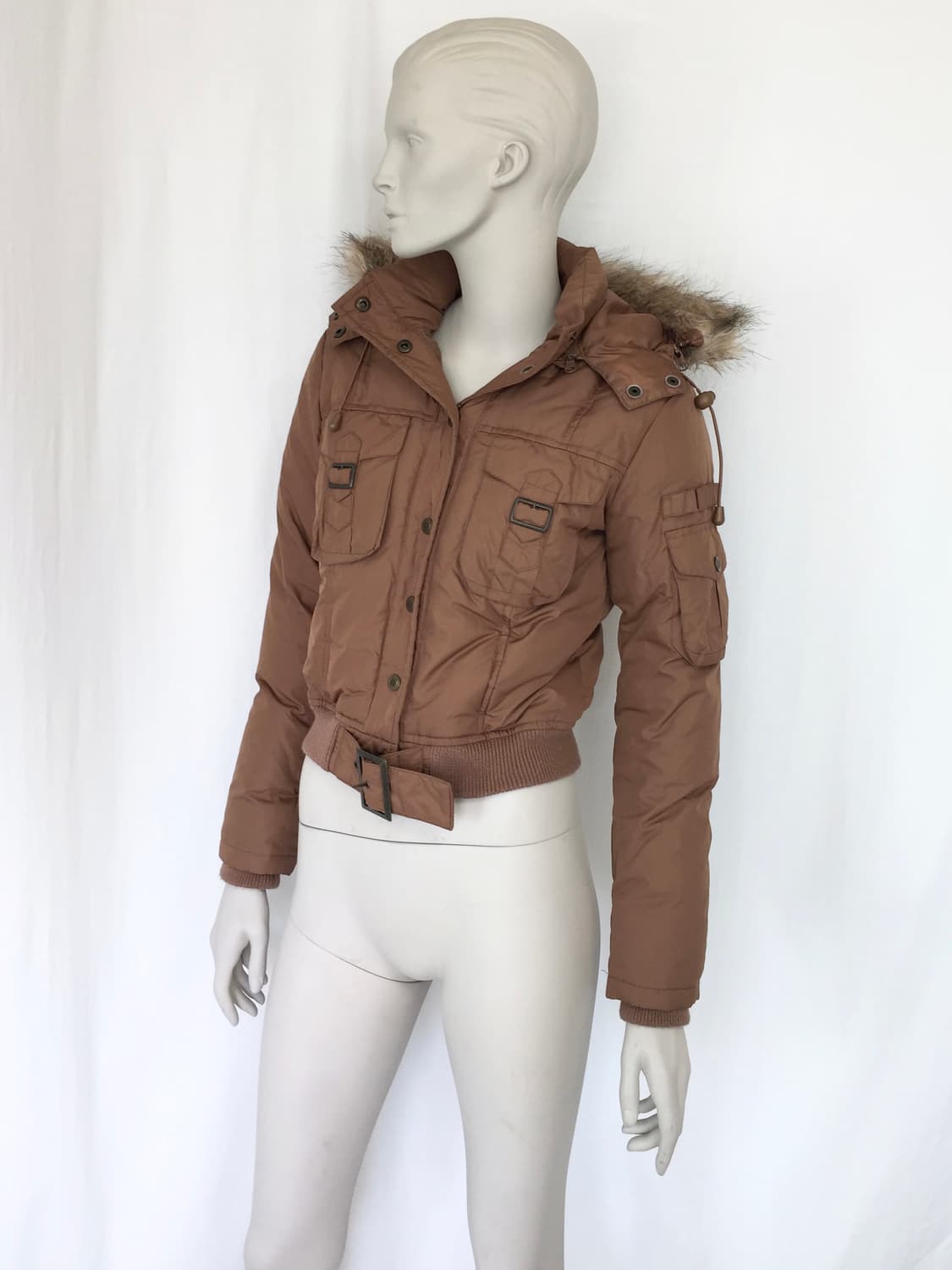 BEBE Brown hoodie puffer Jacket 상품이미지1